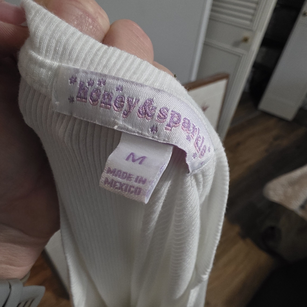 White Ruched Kids Top - Picture 2 of 2